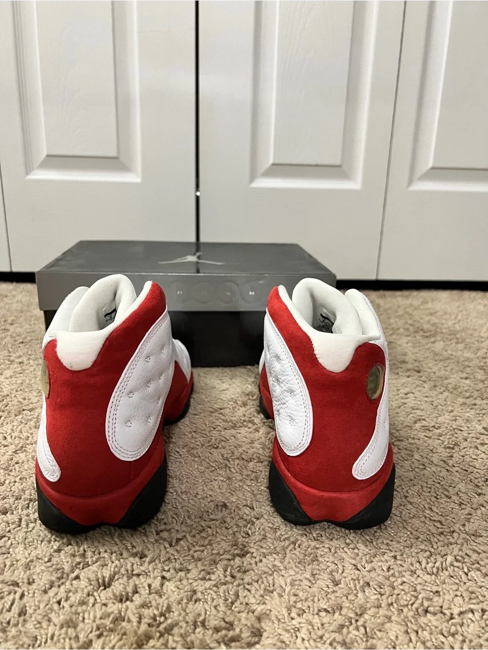 Nike Kids' Air Jordan 12 Retro Sneakers in White/Grey/Red